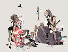 日本人气插画师 しきみ 的二次元人物插画，浓浓的日本漫画风！ ​​​​