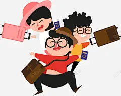 卡通手绘休闲旅游出行人物插画矢量图 元素 免抠png 设计图片 免费下载 页面网页 平面电商 创意素材