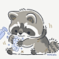 插画师yencatx 小浣熊 插画 头像