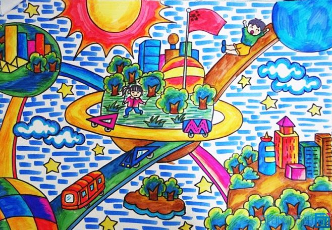 儿童画未来城市获奖作品