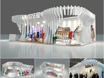 欢乐屋纺织面料展台展览展示设计展览模型-花瓣网