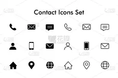 接触图标设置简单的简约主义