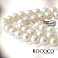 洛可可ROCOCO 精致 天然珍珠项链 近正圆强光8-9mm包邮三八节礼物-礼物街
