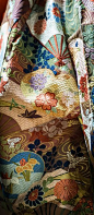 Details of a Japanese kimono used for Noh costume