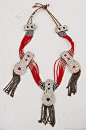 Necklace  rafia, metal & glass  early 20th century  Masai Africa