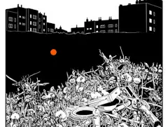 荷兰插画家 Kuba Woynarowski 创作的插画十分有特色，简单的黑、白、橙三色将纸上插画描绘得栩栩如生，画纸的留白处理让黑白两色更具对比，橙色的圆点、花纹点缀更是成为其作品的一大特色