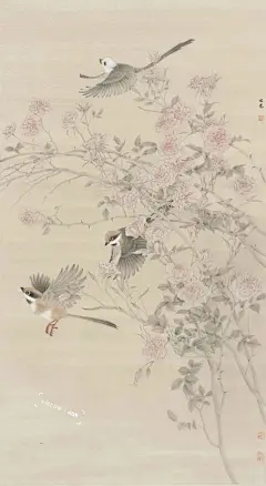 每日国画灵感分享-041｜竹篮鲜花，花鸟淡墨_4_轻上云雀_来自小红书网页版