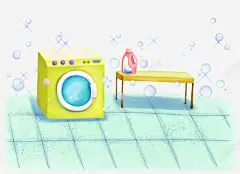 手绘洗衣机高清素材 png 页面网页 平面电商 创意素材 png素材