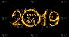 2019,新年前夕,贺卡,背景分离,模板,消息,夜晚,魅力,黄色,文字