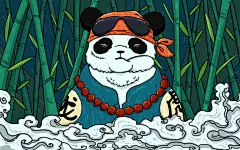 国潮中国风熊猫京剧戏曲可爱大熊猫插画图案海报PSD设计素材模板(36)