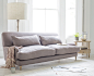 Classic style Mrs Smith sofa in brown vintage linen fabric