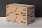 瓦楞纸箱快递箱物流包装设计贴图样机模板 Rectangular Psd Cardboard Boxes Mockup