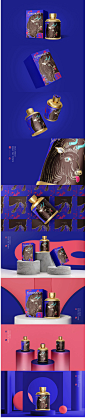 酒品牌包装设计，也太有创意了吧！
——
福牛纳福 福兽系列酒包装设计