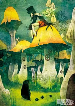 住在蘑菇森林的女孩 -插画 - 插画图片_插画师_插画壁纸_场景插画_yidodo.net - 意兜兜