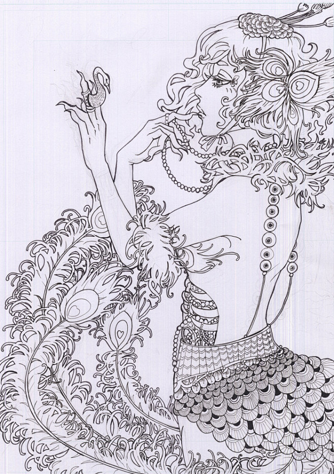 一堆以前的线描有旧图有没发过的因为扫描了...