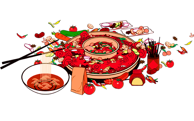 火锅插画
