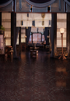 com采集bang_ola噢啦采集到场景素材影楼古代房间室内拍照背景布古风