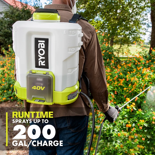 40V 4 GALLON BACKPACK CHEMICAL SPRAYER KIT - RYOBI Tools : 40V 4 GALLON ...