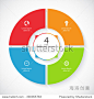 Vector infographic circle. Template for graph, cycling diagram, round chart, workflow layout, number options, web design. 4 steps, parts, options, stages business concept