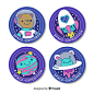 Free Vector  Cute collection of space sticker