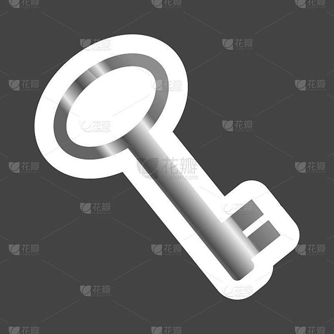键的矢量图标。矢量平面插图彩色贴纸。图层分组便于编辑插图。为你的设计。