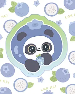 【熊猫软团子】冰冰爽爽的水果夏天 。菠萝.草莓.西柚.蓝莓.樱桃.猕猴桃.火龙果.山竹.芒果.石榴.西瓜.水蜜桃【熊猫】【财源滚滚】