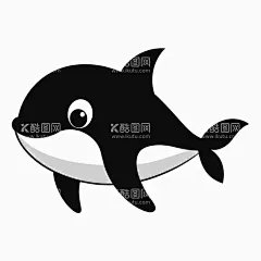 极简主义的卡哇伊风格的虎鲸  - 源文件下载【酷图网】虎鲸,虎鲸素材,虎鲸插图,矢量虎鲸,矢量图,插图,海报,广告素材,海洋生物