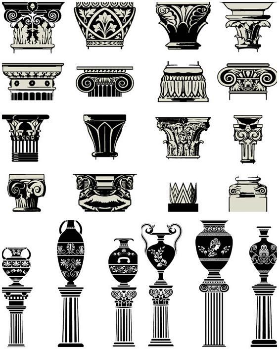 Column capitals vect...