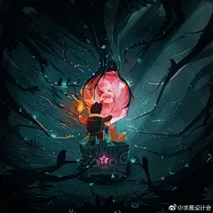 TENCENT SNG DMC 插画 guihuahuzi（鬼画胡子） 男孩儿在的图书馆的角落找到了一本积满尘的书籍，却无意间打开了一个古老的时间通道。#求是爱设计# ​​​​