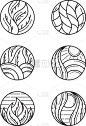 set outline leaf logo design premium