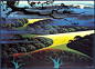 Pastures Through the Fog - Eyvind Earle - WikiPaintings.org