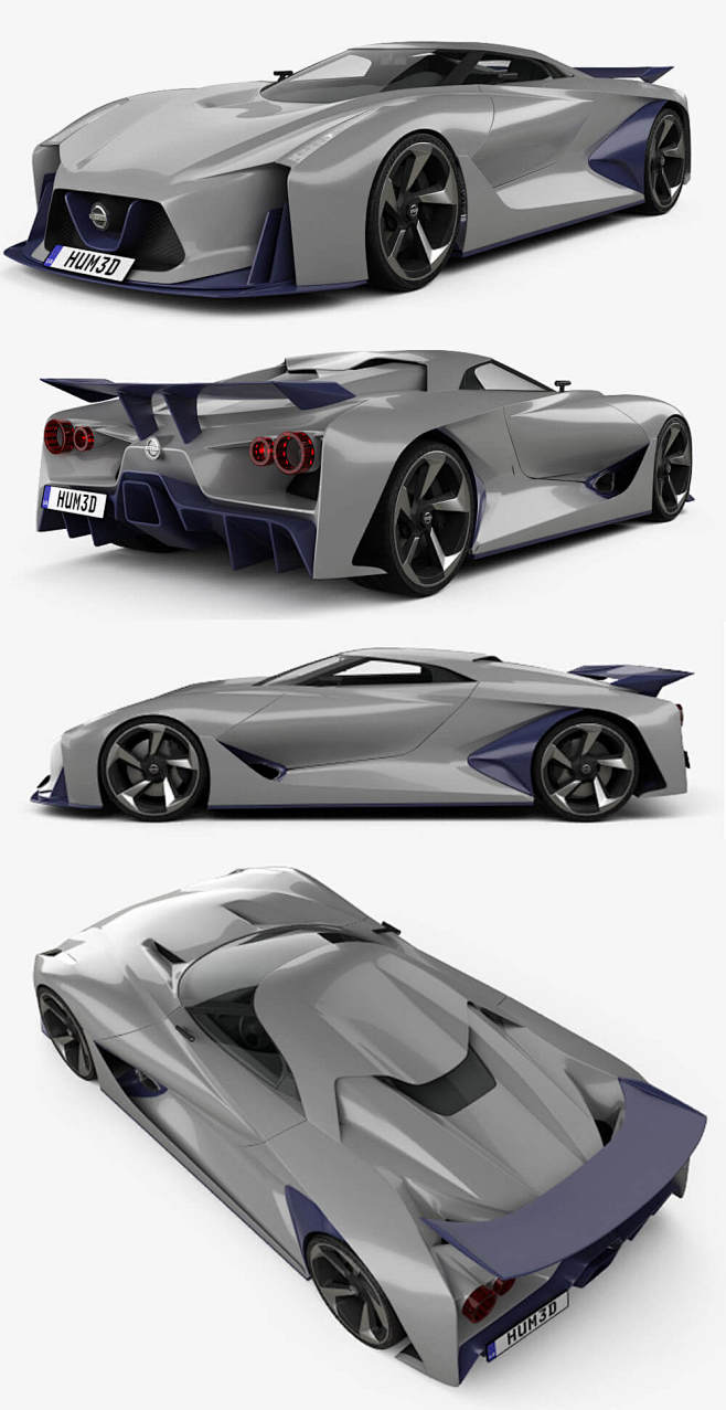 Nissan 2020 Vision Gran Turismo concept 2014款跑车3D模型（OBJ,FBX,MAX,C4D,LWO）