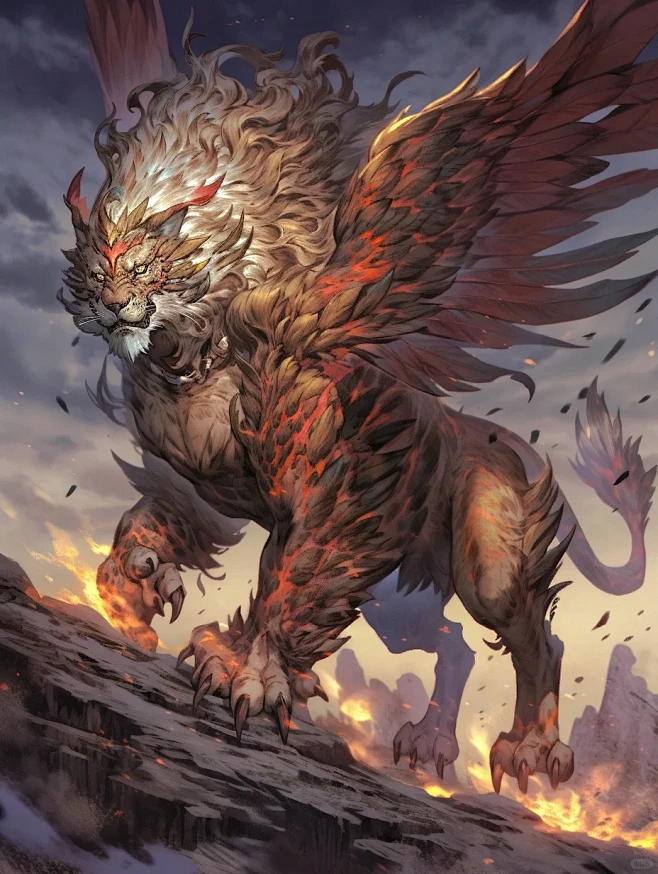 【山海经异兽录③-穷奇】国风&国潮插画 - 小红书-花瓣网