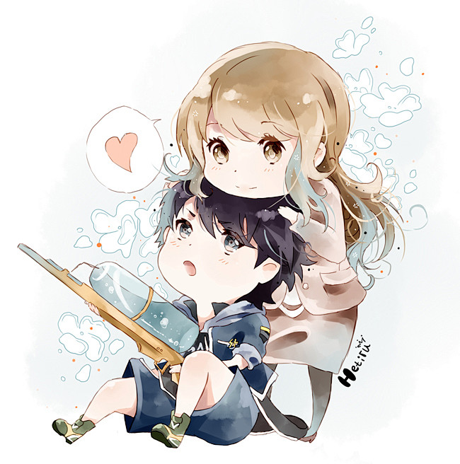 现代q版人物素材男女情侣