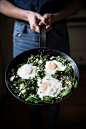 Local Milk | garlic ginger collard greens + eggs & feta.