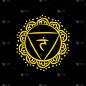 Manipura sketch icon. The third sun chakra. Vector