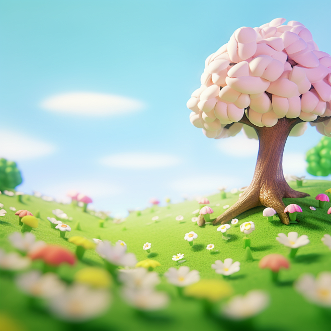 tree on the grass sc...
