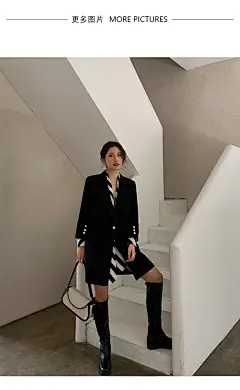 飒纳黑色西装外套女春装2021新款收腰显瘦小众设计感假两件小西服-淘宝网