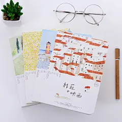 沐色清新手绘旅行手账本札记创意涂鸦记事本绘画计划本笔记本子-淘宝网 #壁纸# #小清新# #水彩# #素描# #治愈系#