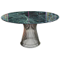 Iconic Warren Platner Dining Table with Green Marble Top | From a unique collection of antique and modern dining room tables at <a class="text-meta meta-link" rel="nofollow" href="https://www.1stdibs.com/furniture/tables/dining