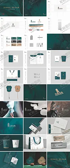 地产VI设计 【酷图网】VI设计,房地产,品牌,商标,户外,名片,绿金色,