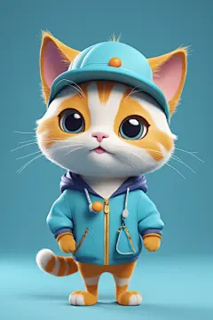 Q版猫咪可爱甜心小动物模型图片