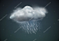 凉爽的单一天气图标-与重秋天雨在黑暗的天空中的云矢量图