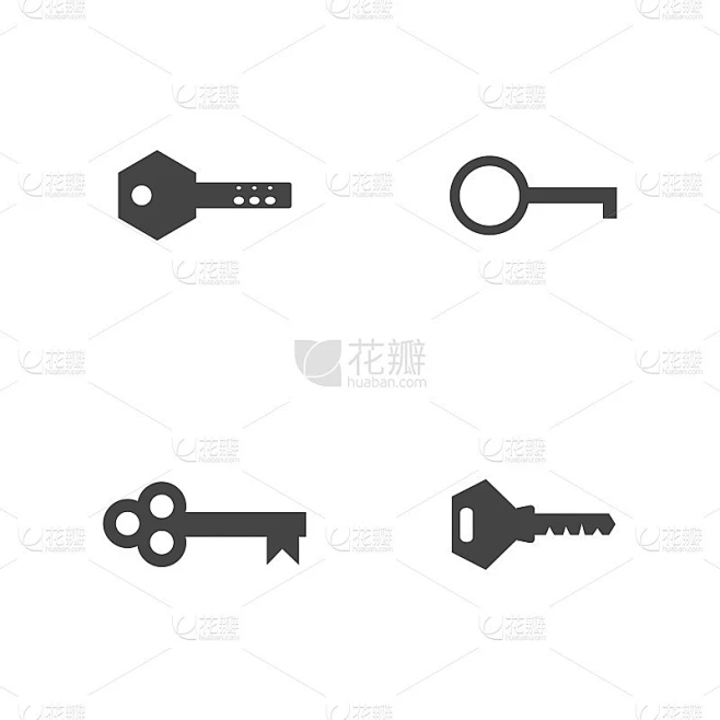 key icon vector. password icon. Vector illustratio素材-花瓣网
