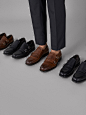 Massimo Dutti男鞋 限量版棕色双搭扣皮鞋 14252022709-tmall.com天猫