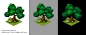 isometric building and trees : citybuilder 