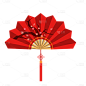 春节手绘卡通风插画-扇子
