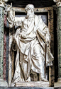 Sculptures of the tweleve apostles in Basilica di San Giovanni in Laterano