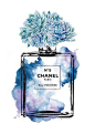 Set of 3 5x7in Chanel no5 water color prints Roses by hellomrmoon