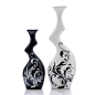 现代时尚简约工艺品摆件 家居装饰品摆设 创意抽象黑白陶瓷器花瓶